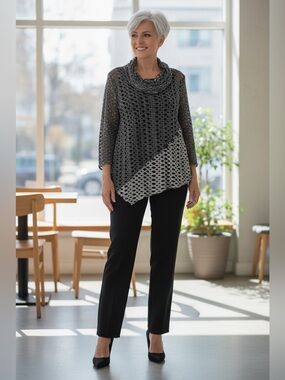 Lulu-B Open-Hole Top and Clara Sun Woo Tank and Pants Outfit Set